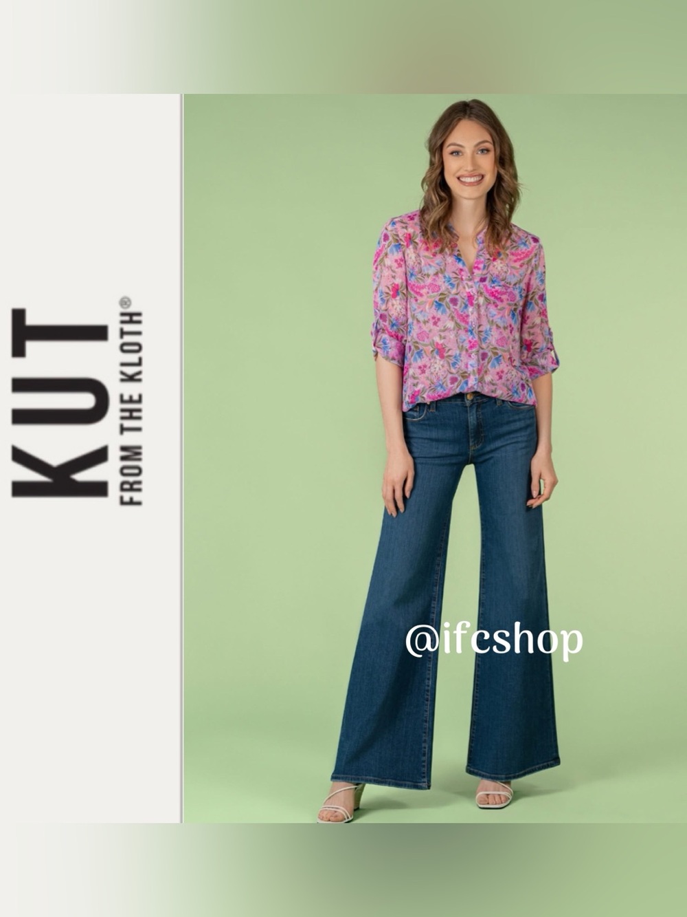 Kut From The Kloth Jasmine Floral Chiffon Top S